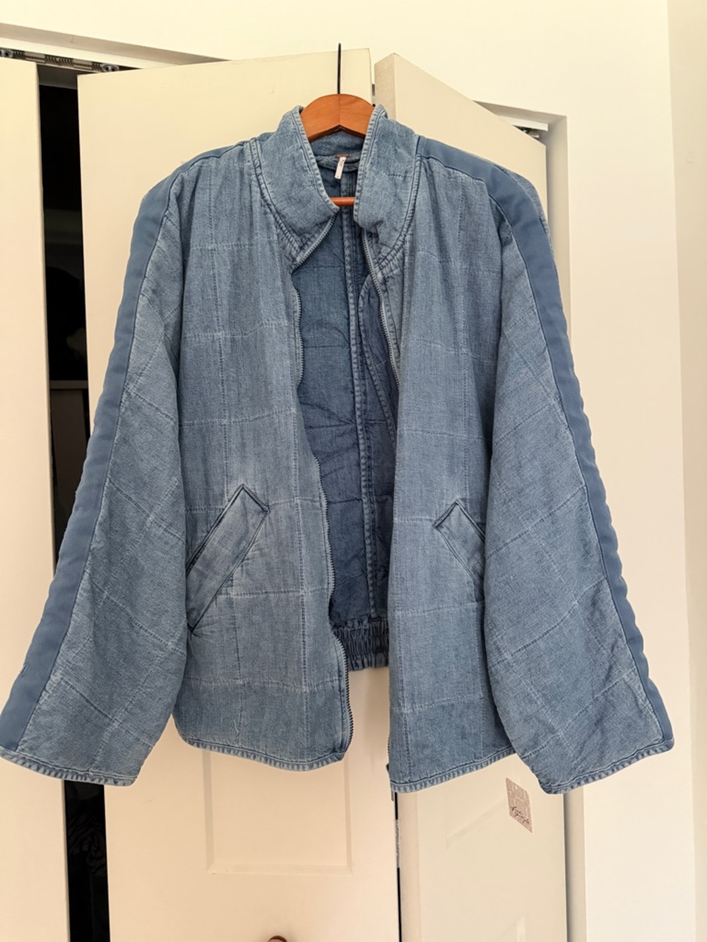 Free People denim Dolman Quilted Jacket